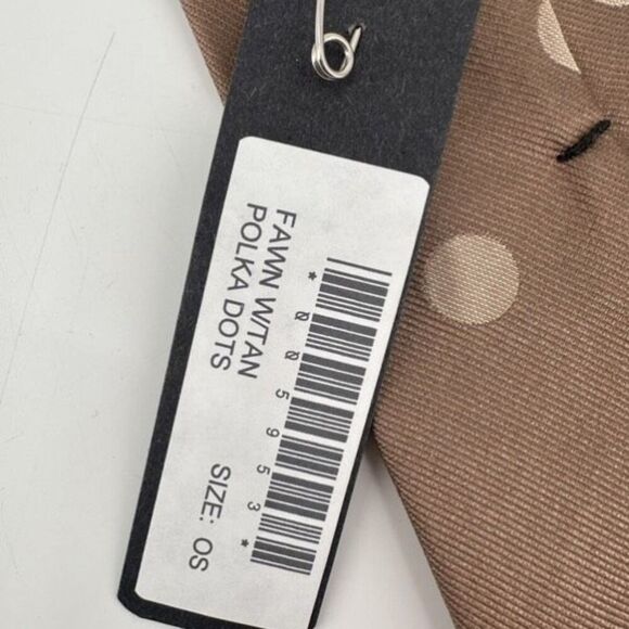 NWT Banana Republic Men's 100% Silk Polka Dot Woven Made In Italy Tie‎ Fawn Tan - Picture 4 of 9